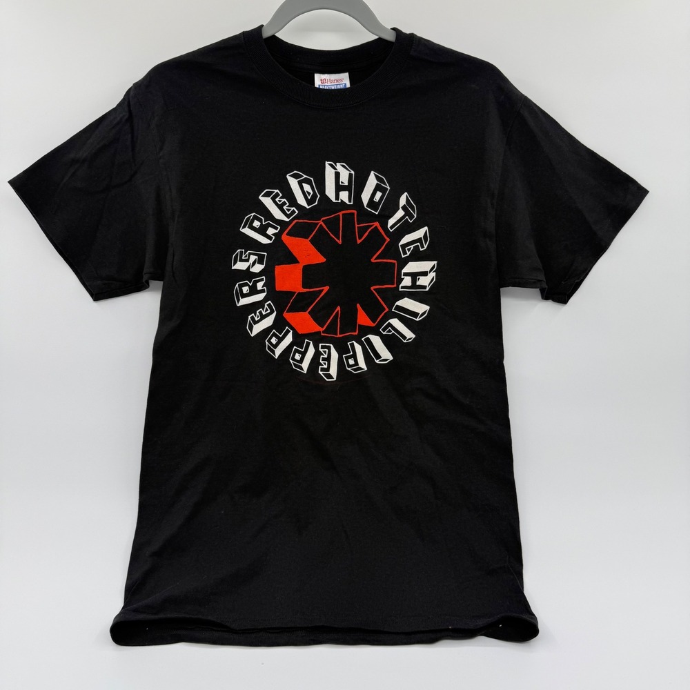 Red Hot Chili‎ Peppers Mens Small Black Graphic T-Shirt Hanes Heavyweight Band T